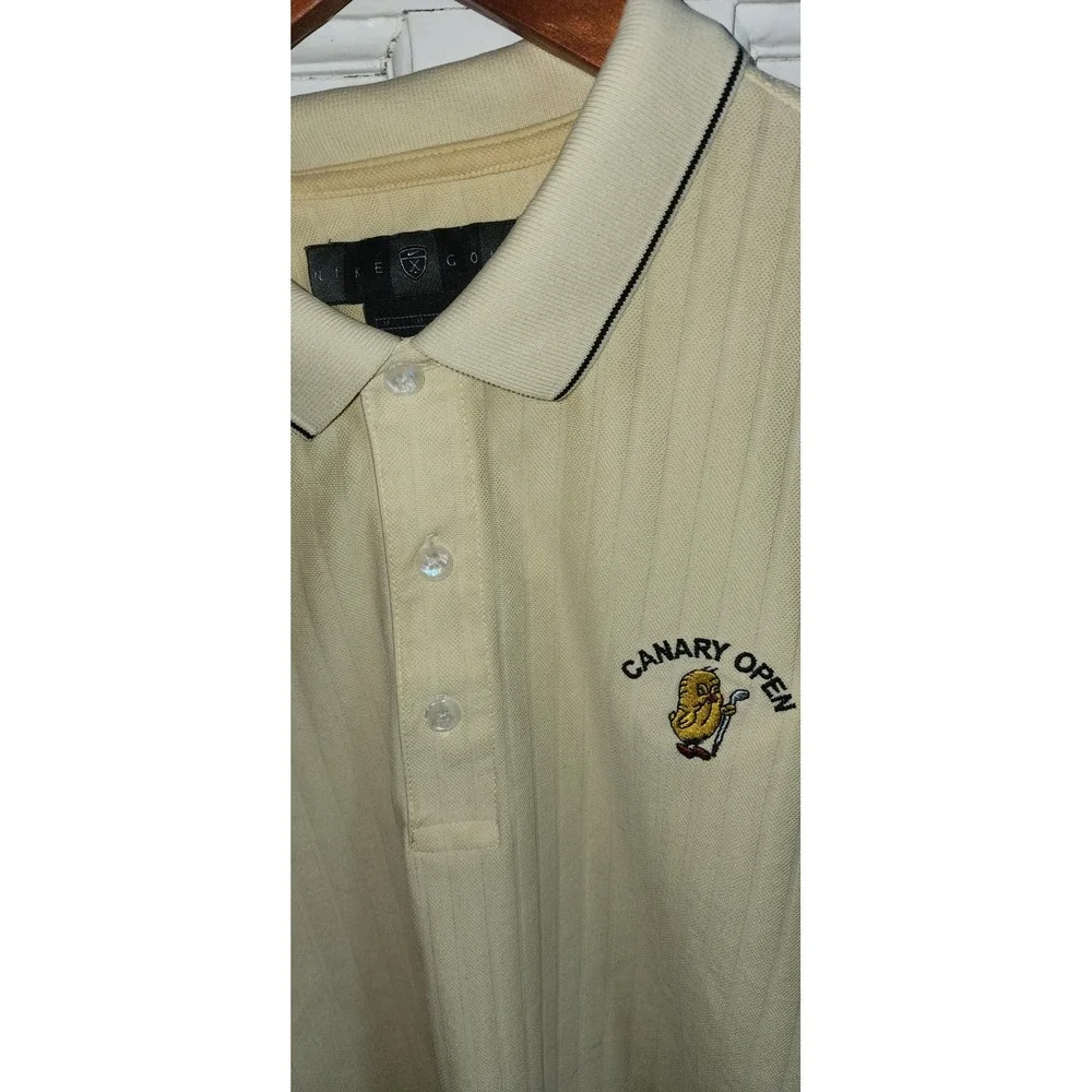Nike Polo Shirt Mens Medium Dri-FIT Golf Vintage Canary Open Butter Yellow Rare